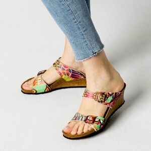 Birkenstock Papillio Dorothy Birko Flor Wedge Sandal African Wax Raspberry